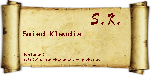 Smied Klaudia névjegykártya